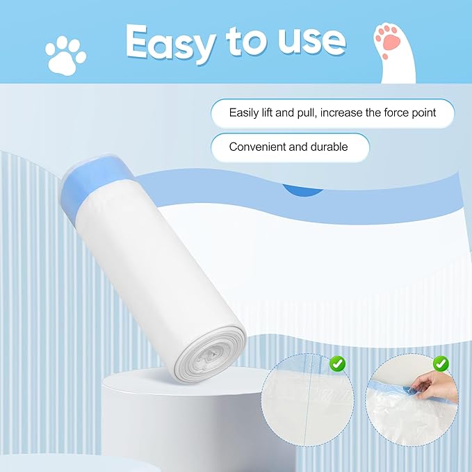 120 Count Cat Litter Box Liners for Robot 3 & 4 Heavy Duty Waste Drawer Liners, 25"×15" Automatic Self-Cleaning Litter Box Replacement Bags, 22 pound Capacity