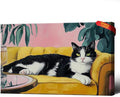 Cute Tuxedo Cat Wrapped Framed Poster Pet Art Funny Cat Lover Gift Wall Art Room Decor Aesthetics Ready To Hang 12X18 inch