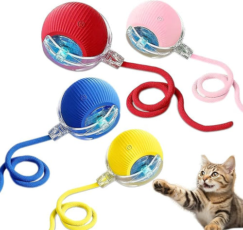 Cat Ball Toy,New Interactive Rolling Cats Dog Toy Balls 360° Smart Automatic Rolling Pet Ball, Fast Moving Toy for Dog,Interactive Toys for Cats (Grey)