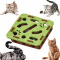 Cat Scratch Pad Toy with Ball Felt Cat for Indoor Cats (Green No.1)