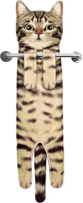 Funny Hand Towels for Bathroom Kitchen Decor - Cute Cat Hanging Hand Towel Kitchen Gadgets - Unique Housewarming Birthday Christmas Cat Lover Gift Ideas for Women Mom Lady Adults