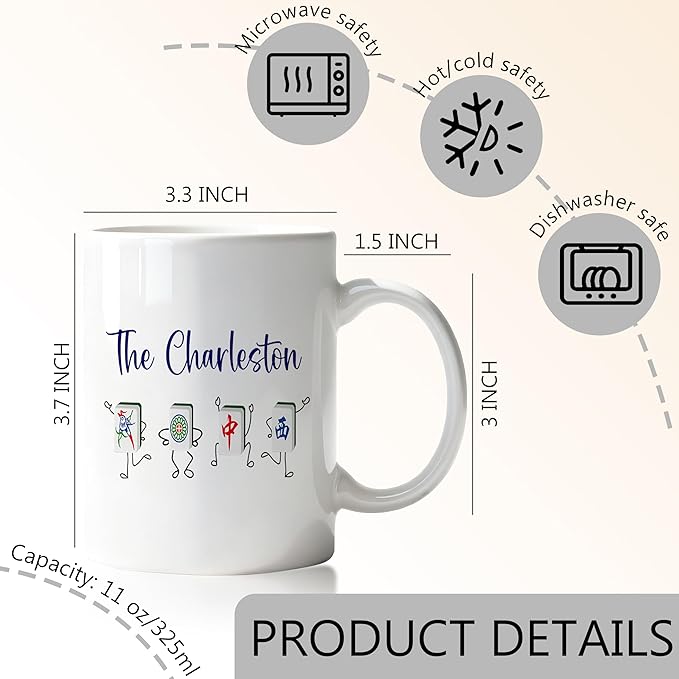 Funny Mahjong Mug, Mahjong Gifts for Women Coffee Cup, Gifts for Mah Jong Players Lovers, Mah Jong Accessories Gift Ceramic Coffee Mug 11 oz