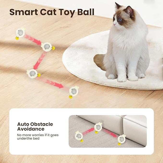 2 in 1 Interactive Cat Toys for Indoor, Toy Fast Rolling Ball in Play Mat,Kitten Automatic Toy Motion Activate,Rechargeable Kitten Toys Ball(Blue)