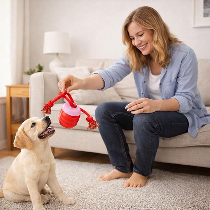Smart Motion Pet Ball, Interactive Dog Toys, Motion Activated Automatic Rolling Ball for Small/Medium/Large Dogs with Music (Red)