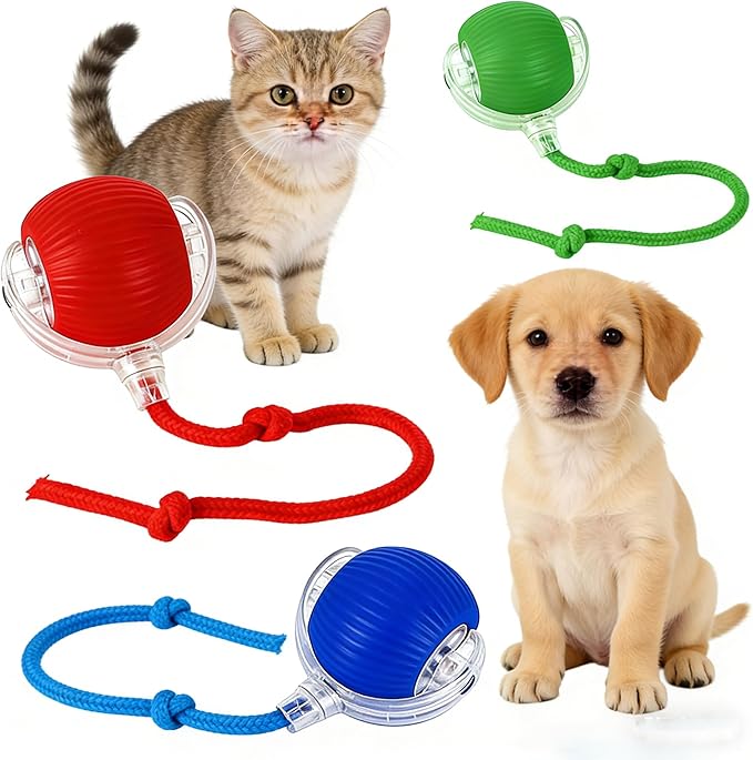 RightBliss 2026 New Electric Dog & Cat Ball Toy, 360° Smart Automatic Interactive Rolling Pet Toy Ball, Smart Pet Play Ball, Interactive Pet Toys, Ideal Gift for Pet Lovers (Mix-3pcs)
