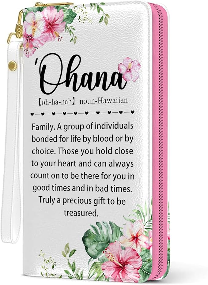 Hawaii Gifts Hawaiian Travel Souvenirs Gifts for Women, Wristlet Wallet For Women, Hawaii Card Holder Purse, Birthday Christmas Graduation Gifts, Hawaiian Ohana Aesthetic Office Daily Purse