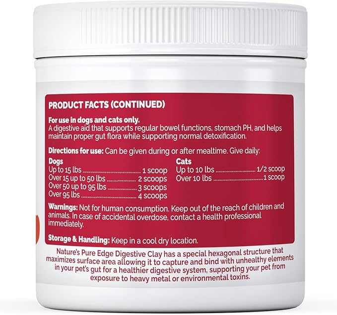 Clay Powder Anti Diarrhea for Dogs & Cats. Supports Gas Relief. Normalizes Gut PH in Dogs and Cats. Constipation Relief. Extra Large 7.40 oz.