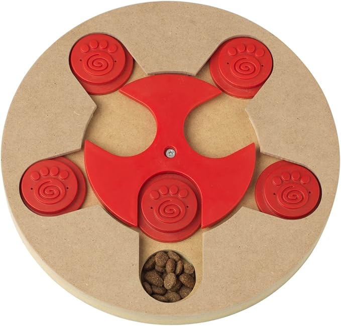PetRageous 13006 Thinkrageous Interactive Advanced Level Puzzle Piece Dog Toy or Cat Toy Measures 9.84-Inch for Dogs and Cats or Kittens and Ages, Red