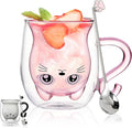 Binoster Gift Woman Birthday Cup Cat Coffee Cup Double Walled Cup A The Mug Cat Gift Mom Dad Mistress Friend Wife Idea Gift Idea Mother's Day Father's Day Valentine's Day Christmas Halloween Woman