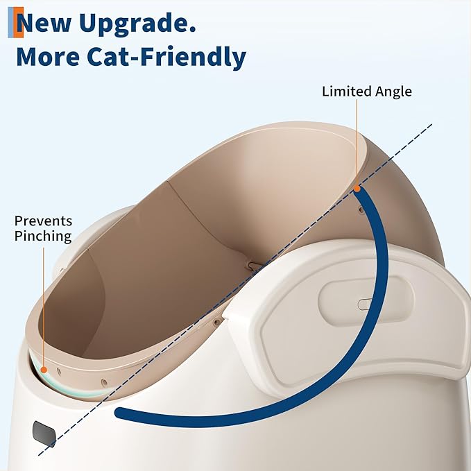 Self Cleaning Smart Litter Box APP Controlled Automatic Odor-Free Cat Toilet with Large Waste Bin Disposable Bags, Open Top Design for Single or Multi Cat Households