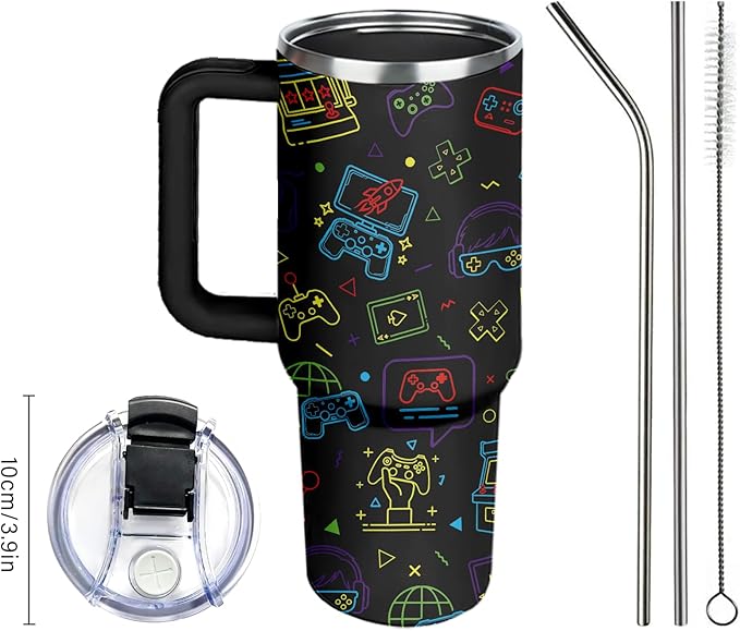 Gaming Gifts for Men Boys, Gamer Gifts for Men, 40oz Gamer Tumbler Cup, Gaming Mugs, Teen Boy Gift Gamings Stuff, Gaming Gamepad Present for Son, Birthday Gift for Him Boys Gamings Cup(Style4)