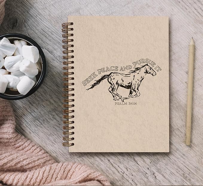 KDHTY Funny Vintage Horse Notebook Journaling,Vintage Bible Verse Christian Gifts for Women,Horse Gifts for Girls,Prayer Journal Bible Verse Notebooks for Note Taking Church Work,5.5 x 8.3