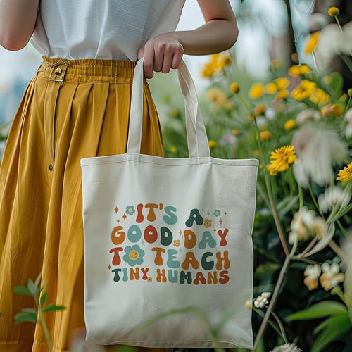bmuvghi Teacher Appreciation Gifts Canvas Tote Bag Reusable Shopping Grocery Bags Birthday Gift for Teachers Women