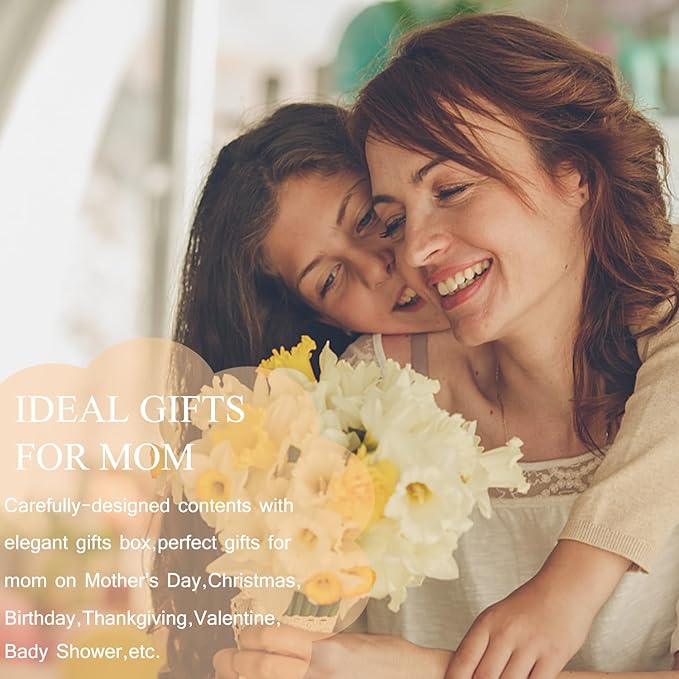 DHQH Best New Mom Gifts for Mom from Daughter Son,Gift Basket for Women Birthday Gifts for Mother-in-law Thanksgiving Presents with Candle box Tote Bag