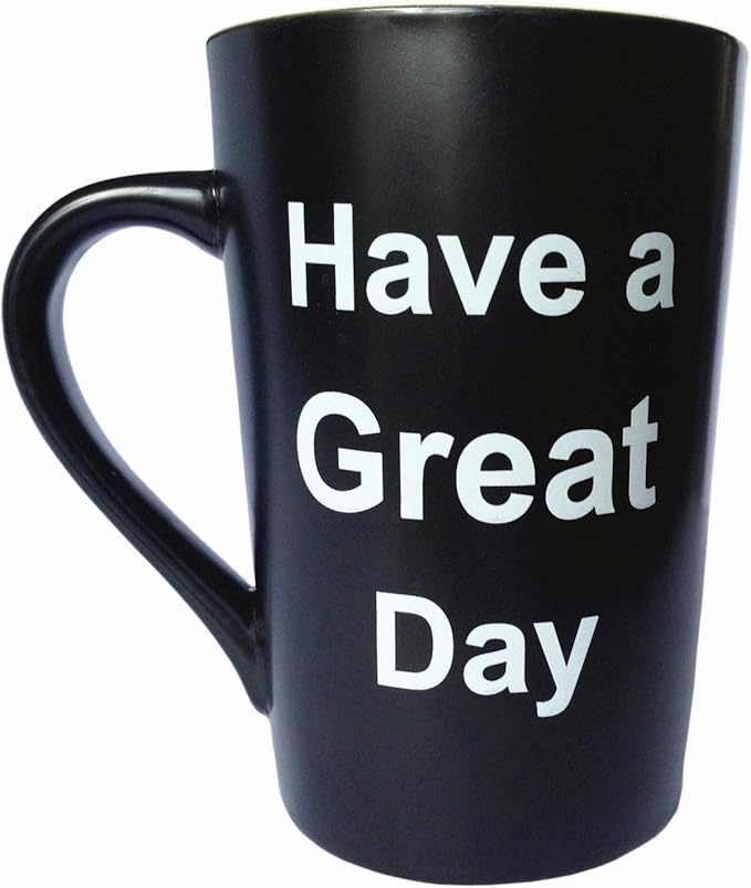 MAUAG Funny Christmas Gifts Unique Coffee Mugs Have a Great Day Cute Cool Ceramic Cup Black, Best Holiday and Birthday Gag Gifts, 15 Oz