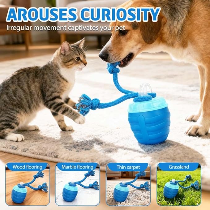Interactive Dog Toys, 2026 Upgrade Interactive Rolling Cat Dog Ball Toy, Rechargeable Automatic Moving Dogs Toy Wicked Ball for Boredom Medium Small Puppy Dogs (Orange)