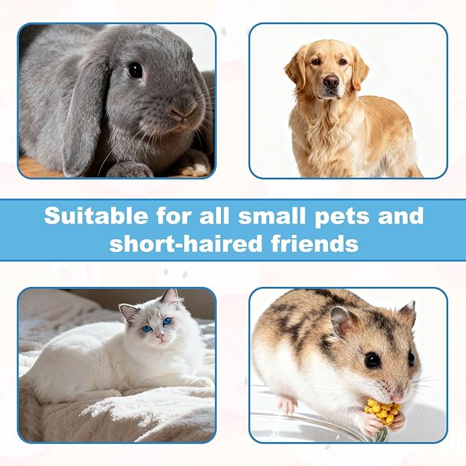 Rabbits Bunny Brush, 13.5x9cm/5.31x3.54in Durable Soft Silicone Rabbit Grooming Bunny Brush Practical Small Animal Massage Comb Suitable for Cats, Puppy Dogs, Kittens & Pets (Blue)