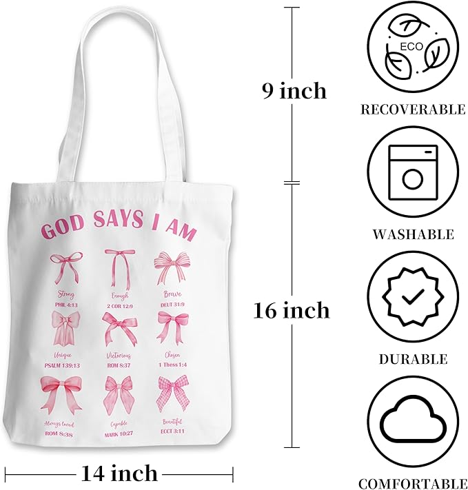 Grace Yonks Cute Canvas Tote Bag – Aesthetic Large Reusable Bag