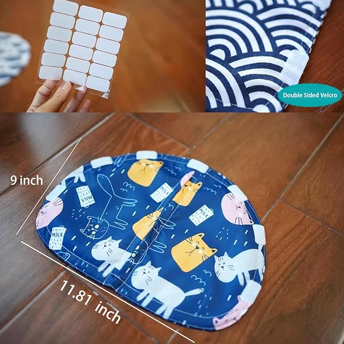 Curtain for Self Cleaning Cat Litter Box,Reduces Cat Litter Bounce, Stops Odors from The Litter Box Self Cleaning (Wave)