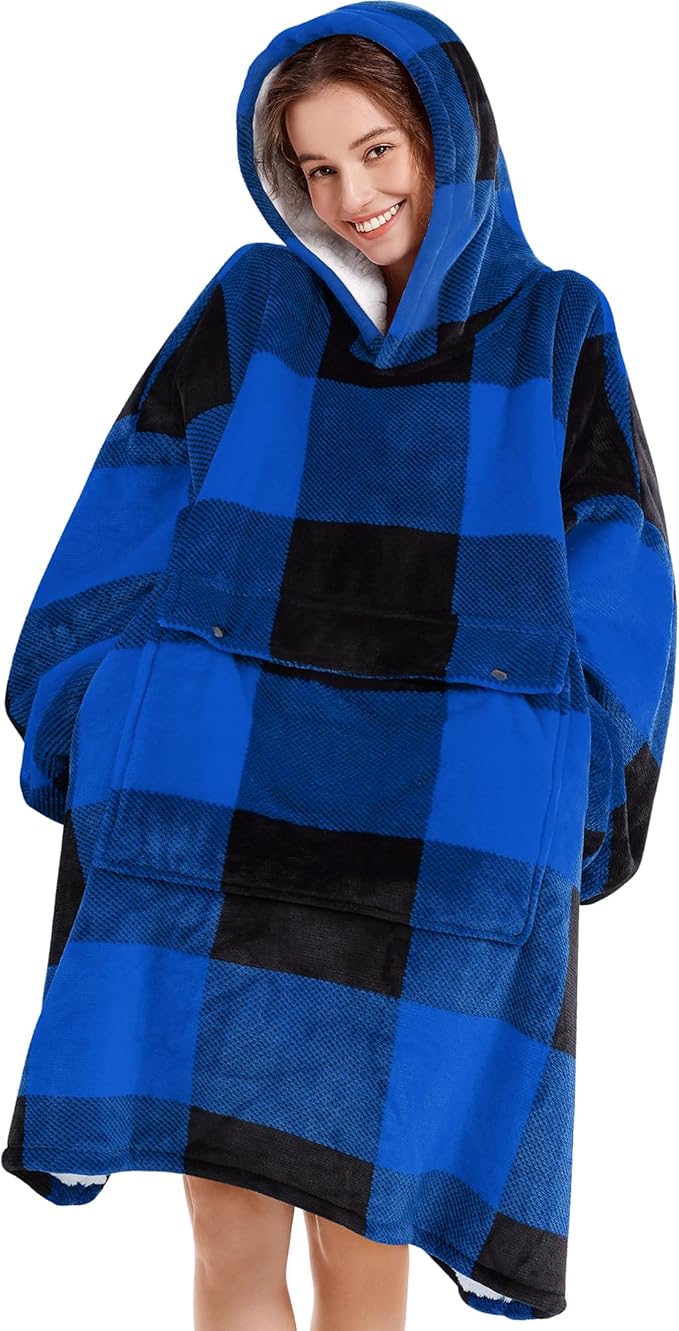 Narecte Cozy Oversized Blanket Hoodie Wearable Blanket Adults Soft Hooded Blanket Hoodie Birthday Gifts for Women Christmas