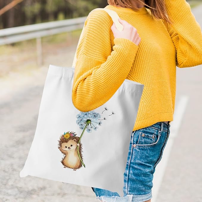 Turtle Gifts Shark Gifts Tote Bag, Hedgehog Horse Gifts for Women Girls, Animals Reusable Grocery Bag Shopping Bag
