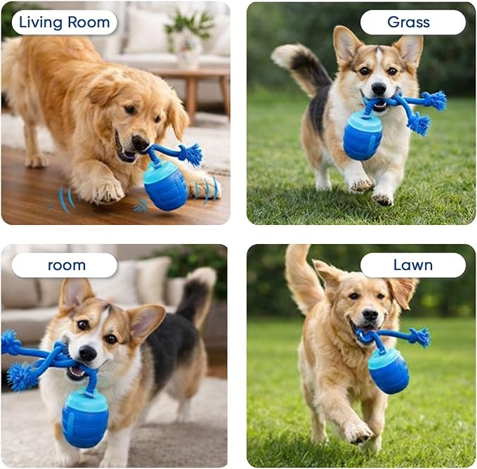 Smart Motion Pet Ball, Interactive Dog Toys, Motion Activated Automatic Rolling Ball for Small/Medium/Large Dogs with Music, Self-Moving Dog Toy for Boredom & Training (Blue)