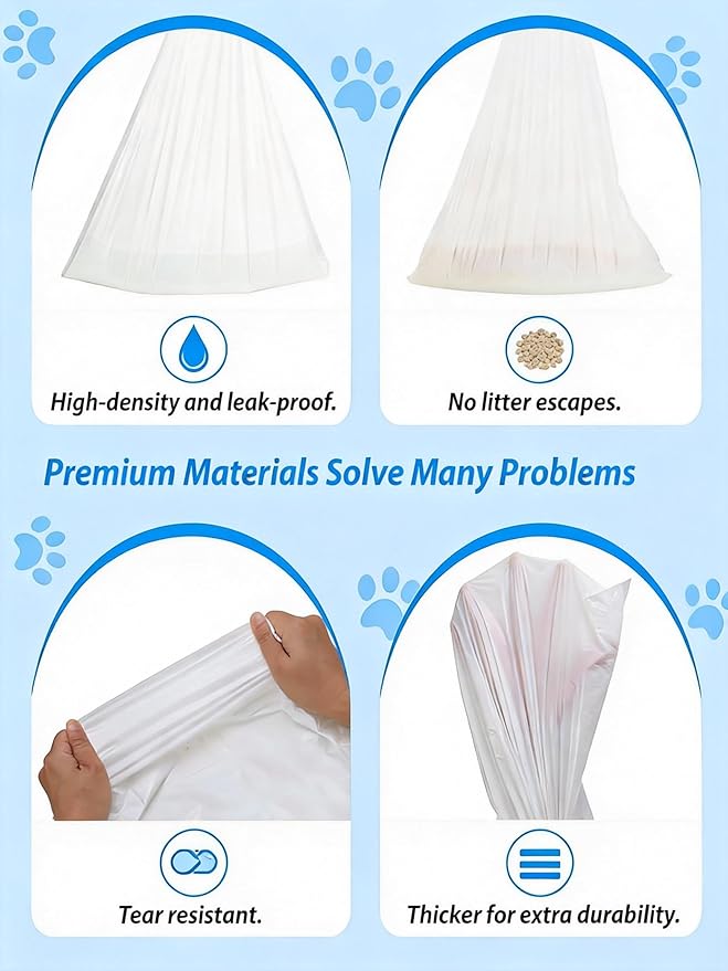 Litter Bags Compatible with Petcove,Durable Replacement Bags Compatible with Petcove Self Cleaning Box,18 x 16 Litter Bag Compatible with Petcove,4 Rolls