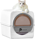 Self-Cleaning Cat Litter Box for Large and Multiple Cats,Semi-Automatic Cleaning Litter Box,Odor Control,Pull and Scoop,Lid Design,Easy to Clean,No semll,Large Capacity Kitty Litterbox
