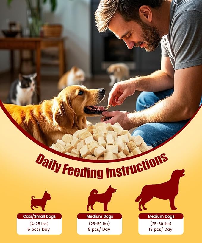 Freeze Dried Chicken Dog Treats Cat Treats, Single Ingredient Raw Chicken Pet Treats, Food Topper, Training Treats, Rawhide Free Freeze Dried Chicken High Protein, 4.6oz