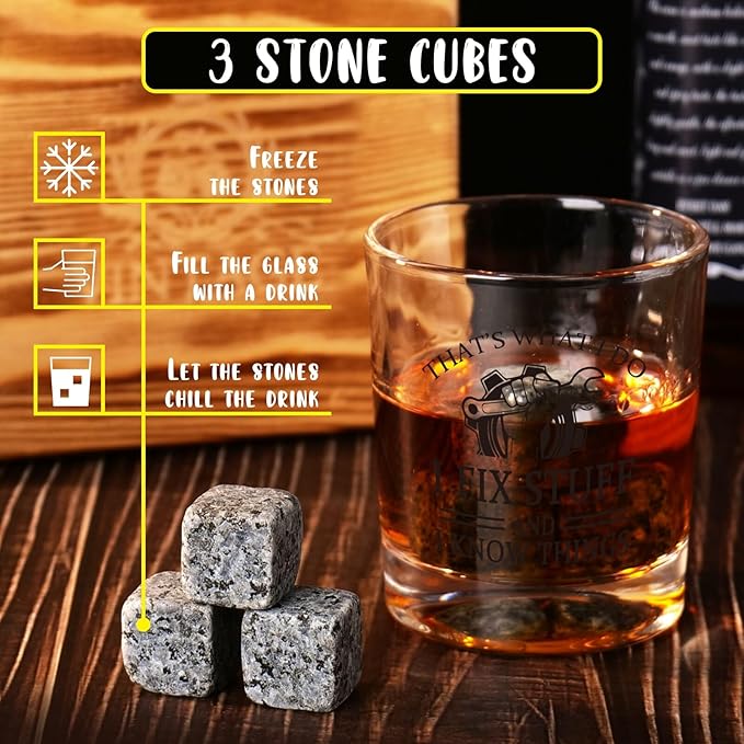 Funny Whiskey Glasses for Handyman Grandpa Dad, Maintenance Man Gifts, Christmas Gag Gift for Men, Mechanic Whiskey Bourbon Glass, White Elephant Gift Ideas, Handyman Birthday Bourbon Gifts for Him