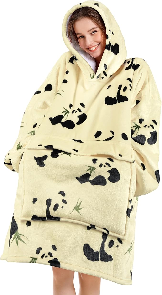 Narecte Cozy Oversized Blanket Hoodie Wearable Blanket Adults Soft Hooded Blanket Hoodie Birthday Gifts for Women Christmas