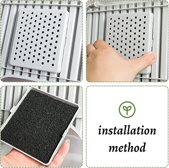 10 Pack Cat Litter Box Charcoal Filters Replacement Carbon Odor Filters 6Inch x 6.5Inch Hooded Cat Litter Boxes and Pans
