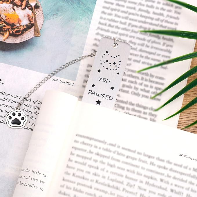 Cat Bookmark, Zinc Alloy Metal Aesthetics Kitten Book Mark for Reading Women Funny Gift Cute Reading Accessories for Men Women Cat Lovers Book Lovers