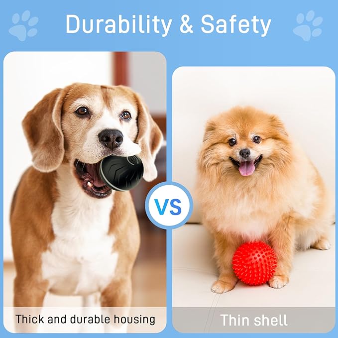 2026 T01 Interactive Dog Toys Dog Ball, Automatic Rolling and Bouncing Moving Dog Toy, Durable and USB Rechargeable, Fun Smart Toy for Puppy, Small, Medium and Large Dogs, Dog Toys to Keep Them Busy