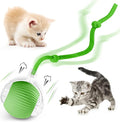 Interactive Cat Ball Toys for Indoor Cats, Upgraded Automatic Cat Toys for Bored Indoor Adult Kitty, Peppy Pet Ball for Cats, 360°Smart Rolling Kitty Balls Toy (Green)