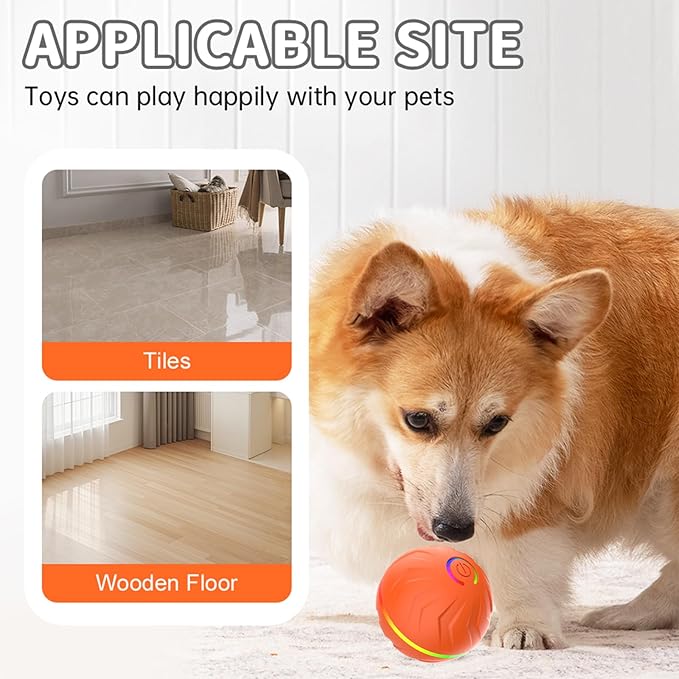 Vibrating Dog Ball, 2025 New Moving Dog Ball, Upgraded Interactive Dog Ball, Automatic Bouncing Ball Toy for Pet, Shaky Ball Toy for Small Dogs and Cats (b-Orange)