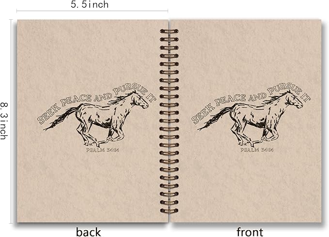KDHTY Funny Vintage Horse Notebook Journaling,Vintage Bible Verse Christian Gifts for Women,Horse Gifts for Girls,Prayer Journal Bible Verse Notebooks for Note Taking Church Work,5.5 x 8.3