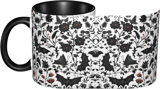 Bat Coffee Mug 11oz Ceramic Tea Cup With Handle Funny Porcelain Mugs for Women Dishwasher Microwave Safe