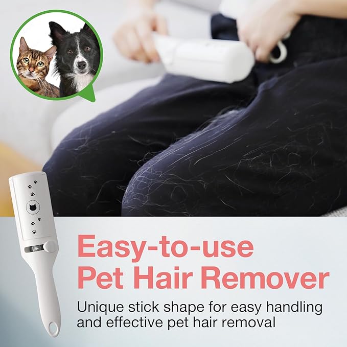 Necoichi Purrfection Neat & Easy Cat Hair Pet Hair Remover, Textured microfibers Trap Fur & lint Fast, Made in Japan, White
