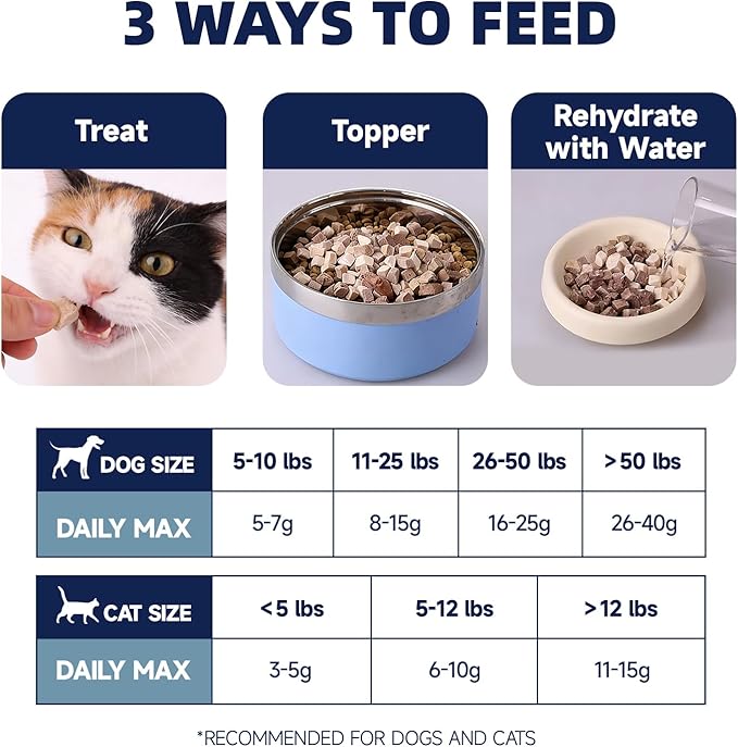 Freeze Dried Duck Breast Treats for Dogs & Cats, Single Ingredient High Protein Training Treats, Grain Free Raw Diet Meal Topper, 6 oz
