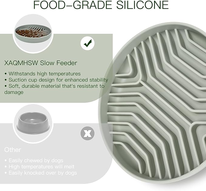 Slow Feeder Dog Bowls, Puzzle Silicone Dog Feeding Bowls with Suction Cups, Anti-Choking, Non-Slip Design, Reduces Boredom, Anxiety, Ideal for Medium to Small Dogs & Cats - XAQMHSW