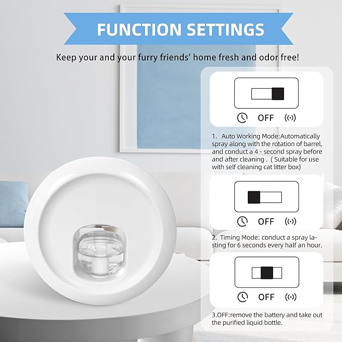 Odor Removal Box and 3 Bottles of Odor Removal Refill Liquid Odor Eliminator Exclusive for Self-Cleaning Cat Litter Box Cat Toilet Odor Control for Cat Litter Box
