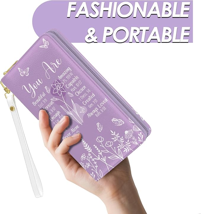 Christian GIfts For Women, Womens Wallet, Christian Bible Wristlet Wallet For Women, Jesus God Card Holder Purse, Birthday Christmas Graduation Gifts, Aesthetic Office Daily Purse