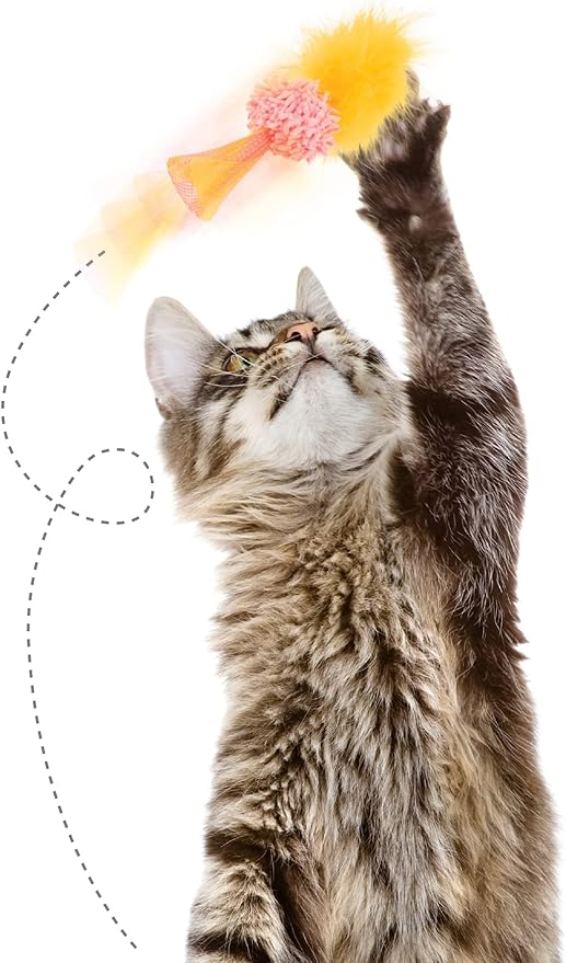 SmartyKat Silly Springer Mesh Popup Cat Toy - Orange, One Size (Pack of 2)