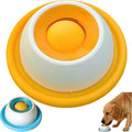 Dog Slow Feeder Bowl with Lick Ball - Durable Licking Toy for Anxiety, Mess-Free Liquid Treats, Easy Clean Bowl for Fast Eating Dogs & Cats (Yellow)