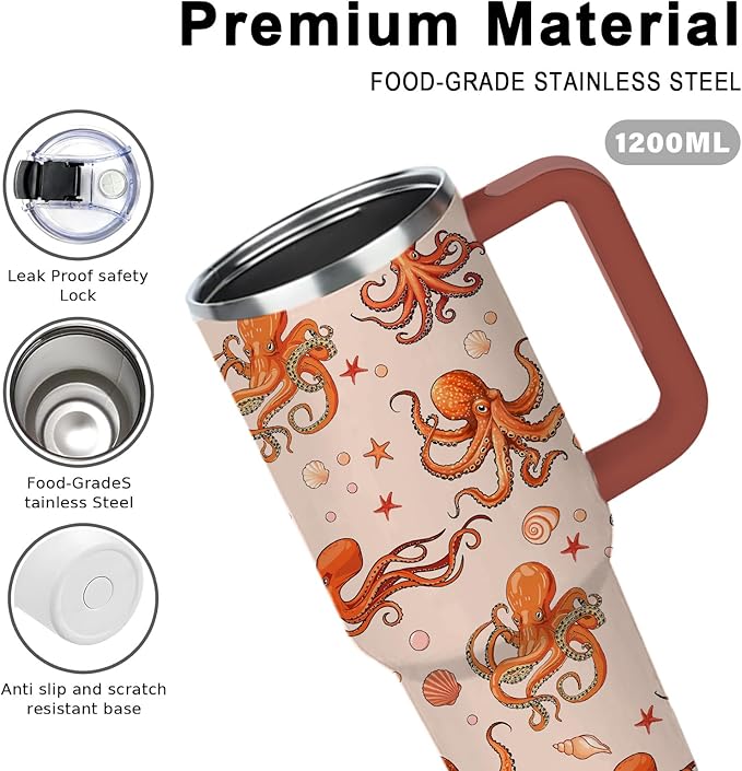 Octopus Lovers Gifts For Women, Just a Girl Who Loves Octopus Gift, 40oz Cute Octopu Tumbler, Friendship Present For Octopu Lover Friend, Birthday Sea Animal Lover Coffee Cup Gifts For Girl