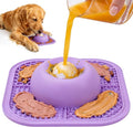 PetsHome Slow Feeder Dog Bowls & Lick Mat for Liquid and Thick Treat, Anti-Slip Dog Lick Bowl with Interactive Rolling Ball, 5/6 Cup Pup Licking Toy for Large Medium Small Dogs and Cats Purple
