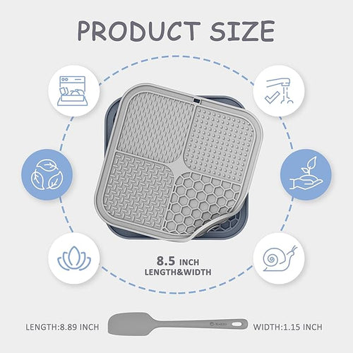 2 Pack Lick Mat for Dogs,Cats,Upgraded 8.5×8.5 inches Licking Mats with Suction Cups,Slow Feeder Licking Pad for Anxiety Relief and Boredom Reducer,Suitable for Dog Training Set 10