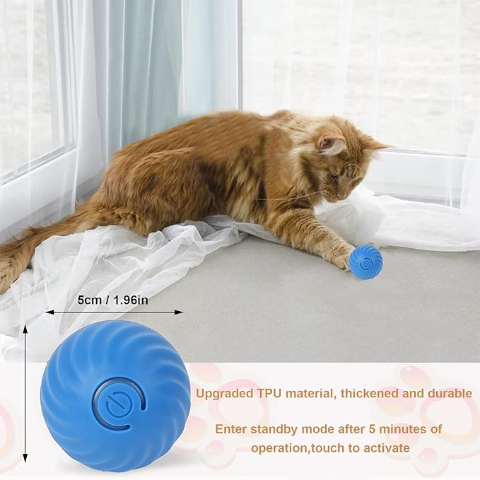 Interactive Cat Toys for Indoor Cats, Rechargeable Automatic Cat Ball Toy Fast Rolling in Pocket, 24 Inch Play Mat