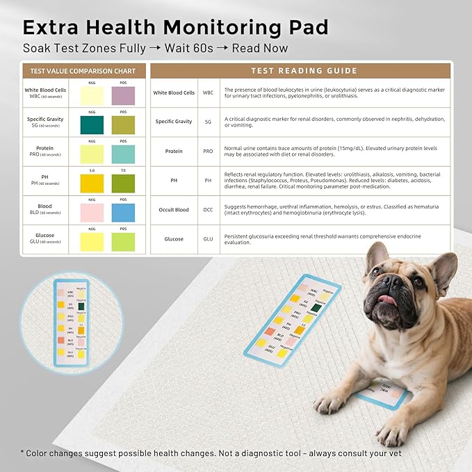 Charcoal Puppy Pee Pads for Dogs, 22"x22" 100 Counts + 2 Extra Health Monitoring Pads - Disposable Dog Potty Training Pads, Odor-Control, Super Absorbent & Leak-Proof